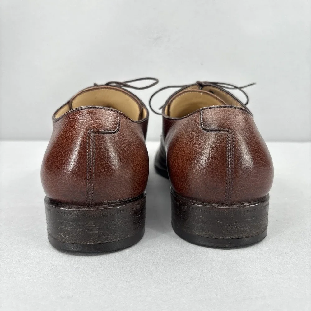 Salvatore Ferragamo Shoes Mens Size 10.5 Brown Lace Up‎ Split Toe Derby Italy
